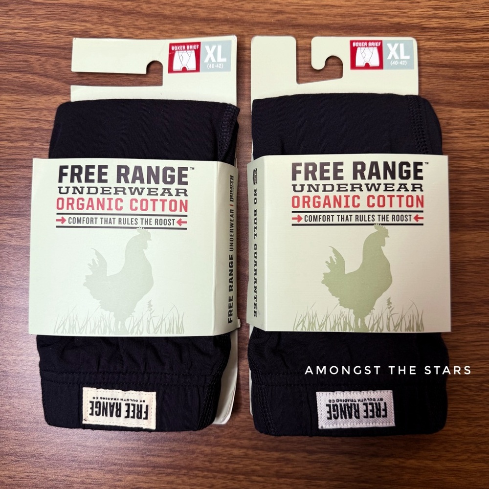 Set of 2 Duluth Free Range Organic Cotton Black Boxer Briefs